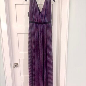 BCBGMaxAzria Purple and Blue Striped Maxi Dress